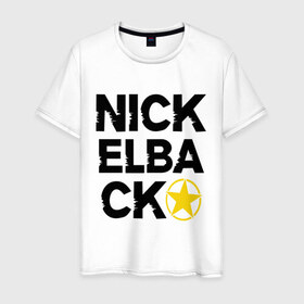 Мужская футболка хлопок с принтом Nickelback star в Белгороде, 100% хлопок | прямой крой, круглый вырез горловины, длина до линии бедер, слегка спущенное плечо. | 
