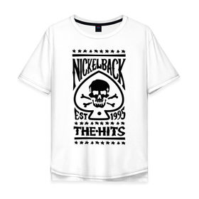 Мужская футболка хлопок Oversize с принтом Nickelback hits в Белгороде, 100% хлопок | свободный крой, круглый ворот, “спинка” длиннее передней части | Тематика изображения на принте: nickelback hits | музыка | разное