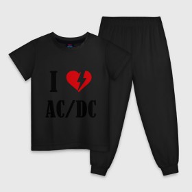 Детская пижама хлопок с принтом I Love AC DC в Белгороде, 100% хлопок |  брюки и футболка прямого кроя, без карманов, на брюках мягкая резинка на поясе и по низу штанин
 | Тематика изображения на принте: ac dc | i love ac dc | музыка | музыка для сердца | рок | сердце