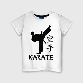 Детская футболка хлопок с принтом Karate (Карате) в Белгороде, 100% хлопок | круглый вырез горловины, полуприлегающий силуэт, длина до линии бедер | karate | единоборства | карате | спорт
