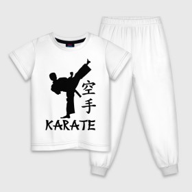 Детская пижама хлопок с принтом Karate (Карате) в Белгороде, 100% хлопок |  брюки и футболка прямого кроя, без карманов, на брюках мягкая резинка на поясе и по низу штанин
 | karate | единоборства | карате | спорт