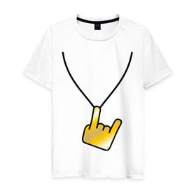 Мужская футболка хлопок с принтом Рок кулон в Белгороде, 100% хлопок | прямой крой, круглый вырез горловины, длина до линии бедер, слегка спущенное плечо. | 
