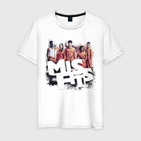 Мужская футболка хлопок с принтом MisFits в Белгороде, 100% хлопок | прямой крой, круглый вырез горловины, длина до линии бедер, слегка спущенное плечо. | 