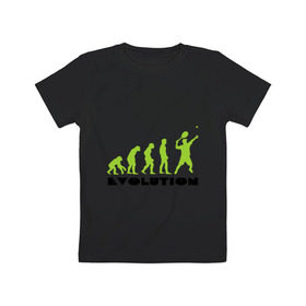 Детская футболка хлопок с принтом Tennis Evolution в Белгороде, 100% хлопок | круглый вырез горловины, полуприлегающий силуэт, длина до линии бедер | tennis evolution | мяч | спорт | теннис | эволюция