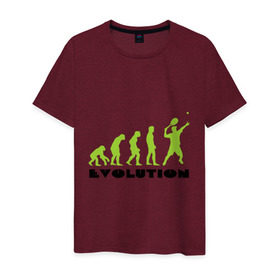 Мужская футболка хлопок с принтом Tennis Evolution в Белгороде, 100% хлопок | прямой крой, круглый вырез горловины, длина до линии бедер, слегка спущенное плечо. | tennis evolution | мяч | спорт | теннис | эволюция