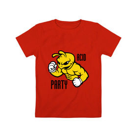 Детская футболка хлопок с принтом Acid party в Белгороде, 100% хлопок | круглый вырез горловины, полуприлегающий силуэт, длина до линии бедер | acid party | dj 
 клубная музыка | rnb | клубные