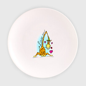 Тарелка 3D с принтом Love you в Белгороде, фарфор | диаметр - 210 мм
диаметр для нанесения принта - 120 мм | love you | жираф | жирафик | люблю тебя | роза | сердечки | сердце