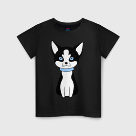 Детская футболка хлопок с принтом Кошка с голубыми глазами в Белгороде, 100% хлопок | круглый вырез горловины, полуприлегающий силуэт, длина до линии бедер | киска | котик | кошка с голубыми глазами | кошки | му