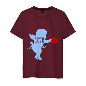Мужская футболка хлопок с принтом All you need is love в Белгороде, 100% хлопок | прямой крой, круглый вырез горловины, длина до линии бедер, слегка спущенное плечо. | Тематика изображения на принте: 
