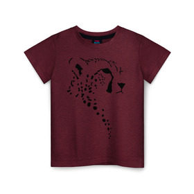 Детская футболка хлопок с принтом Гепард в Белгороде, 100% хлопок | круглый вырез горловины, полуприлегающий силуэт, длина до линии бедер | гепард | дикие | животные | киска | кошки