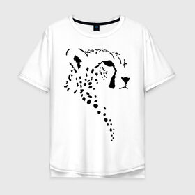 Мужская футболка хлопок Oversize с принтом Гепард в Белгороде, 100% хлопок | свободный крой, круглый ворот, “спинка” длиннее передней части | Тематика изображения на принте: гепард | дикие | животные | киска | кошки