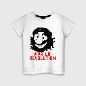 Детская футболка хлопок с принтом Viva la revolution в Белгороде, 100% хлопок | круглый вырез горловины, полуприлегающий силуэт, длина до линии бедер | Тематика изображения на принте: че гевара