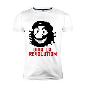 Мужская футболка премиум с принтом Viva la revolution в Белгороде, 92% хлопок, 8% лайкра | приталенный силуэт, круглый вырез ворота, длина до линии бедра, короткий рукав | Тематика изображения на принте: че гевара