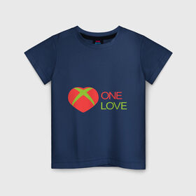 Детская футболка хлопок с принтом xbox - one love в Белгороде, 100% хлопок | круглый вырез горловины, полуприлегающий силуэт, длина до линии бедер | Тематика изображения на принте: one love | xbox | одна любовь