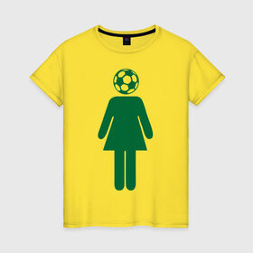 Женская футболка хлопок с принтом football girl в Белгороде, 100% хлопок | прямой крой, круглый вырез горловины, длина до линии бедер, слегка спущенное плечо | 
