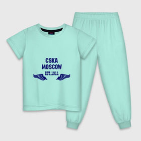 Детская пижама хлопок с принтом CSKA Moscow в Белгороде, 100% хлопок |  брюки и футболка прямого кроя, без карманов, на брюках мягкая резинка на поясе и по низу штанин
 | Тематика изображения на принте: цска