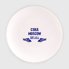 Тарелка 3D с принтом CSKA Moscow в Белгороде, фарфор | диаметр - 210 мм
диаметр для нанесения принта - 120 мм | цска