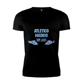 Мужская футболка премиум с принтом Atletico Madrid (Атлетико Мадрид) в Белгороде, 92% хлопок, 8% лайкра | приталенный силуэт, круглый вырез ворота, длина до линии бедра, короткий рукав | atletico madrid | атлетико мадрид | спорт | футбол