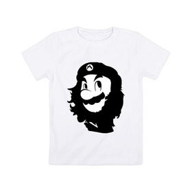 Детская футболка хлопок с принтом Che Mario в Белгороде, 100% хлопок | круглый вырез горловины, полуприлегающий силуэт, длина до линии бедер | Тематика изображения на принте: nintendo | марио | нинтендо | че гевара
