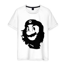 Мужская футболка хлопок с принтом Che Mario в Белгороде, 100% хлопок | прямой крой, круглый вырез горловины, длина до линии бедер, слегка спущенное плечо. | Тематика изображения на принте: nintendo | марио | нинтендо | че гевара