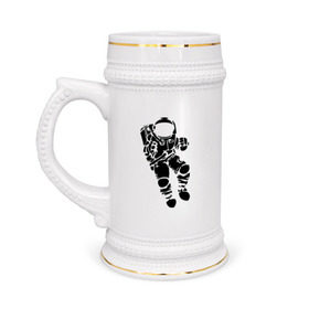 Кружка пивная с принтом Космонавт в Белгороде,  керамика (Материал выдерживает высокую температуру, стоит избегать резкого перепада температур) |  объем 630 мл | астрономия | звезды | земля | космонавт | космос | прикольные картинки