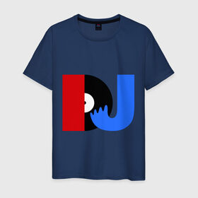 Мужская футболка хлопок с принтом DJ vinyl в Белгороде, 100% хлопок | прямой крой, круглый вырез горловины, длина до линии бедер, слегка спущенное плечо. | Тематика изображения на принте: dj | dj vinyl | futbolka | rnb | для dj | клубные | музыка