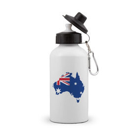 Бутылка спортивная с принтом Флаг Австралии в Белгороде, металл | емкость — 500 мл, в комплекте две пластиковые крышки и карабин для крепления | 