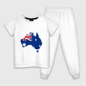 Детская пижама хлопок с принтом Флаг Австралии в Белгороде, 100% хлопок |  брюки и футболка прямого кроя, без карманов, на брюках мягкая резинка на поясе и по низу штанин
 | Тематика изображения на принте: 