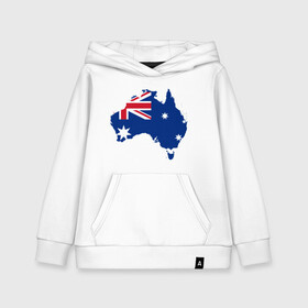 Детская толстовка хлопок с принтом Флаг Австралии в Белгороде, 100% хлопок | Круглый горловой вырез, эластичные манжеты, пояс, капюшен | Тематика изображения на принте: 