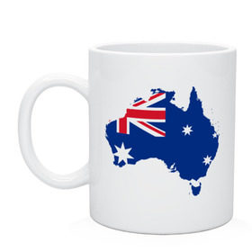 Кружка с принтом Флаг Австралии в Белгороде, керамика | объем — 330 мл, диаметр — 80 мм. Принт наносится на бока кружки, можно сделать два разных изображения | Тематика изображения на принте: 