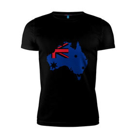Мужская футболка премиум с принтом Флаг Австралии в Белгороде, 92% хлопок, 8% лайкра | приталенный силуэт, круглый вырез ворота, длина до линии бедра, короткий рукав | 