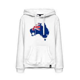 Мужская толстовка хлопок с принтом Флаг Австралии в Белгороде, френч-терри, мягкий теплый начес внутри (100% хлопок) | карман-кенгуру, эластичные манжеты и нижняя кромка, капюшон с подкладом и шнурком | 