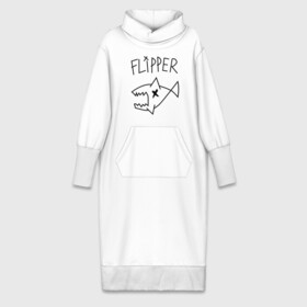 Платье удлиненное хлопок с принтом Flipper в Белгороде,  |  | nirvana | акула | курта кобейна flipper | музыка | рок