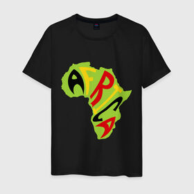Мужская футболка хлопок с принтом Африка в Белгороде, 100% хлопок | прямой крой, круглый вырез горловины, длина до линии бедер, слегка спущенное плечо. | Тематика изображения на принте: африка | разное | туристические