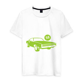Мужская футболка хлопок с принтом машина семидесятые в Белгороде, 100% хлопок | прямой крой, круглый вырез горловины, длина до линии бедер, слегка спущенное плечо. | автомобильные | автотюнинг | гонки | машина семидесятые | машины | тачки