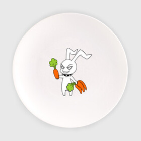 Тарелка с принтом Злой зайчик в Белгороде, фарфор | диаметр - 210 мм
диаметр для нанесения принта - 120 мм | Тематика изображения на принте: животные | зайка | злой зайчик | кролик | морковка | прикольные картинки