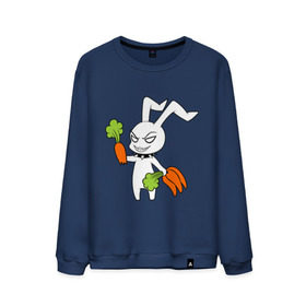 Мужской свитшот хлопок с принтом Злой зайчик в Белгороде, 100% хлопок |  | Тематика изображения на принте: животные | зайка | злой зайчик | кролик | морковка | прикольные картинки