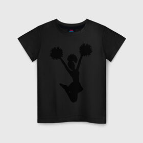 Детская футболка хлопок с принтом Черлидерша в Белгороде, 100% хлопок | круглый вырез горловины, полуприлегающий силуэт, длина до линии бедер | болельщица | разное спортивное | спорт | черлидерша