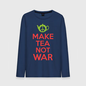 Мужской лонгслив хлопок с принтом Make tea not war в Белгороде, 100% хлопок |  | keep calm | make tea not war | прикольные надписи | чай