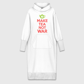 Платье удлиненное хлопок с принтом Make tea not war в Белгороде,  |  | keep calm | make tea not war | прикольные надписи | чай