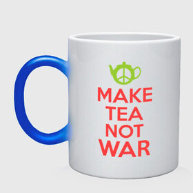 Кружка хамелеон с принтом Make tea not war в Белгороде, керамика | меняет цвет при нагревании, емкость 330 мл | keep calm | make tea not war | прикольные надписи | чай