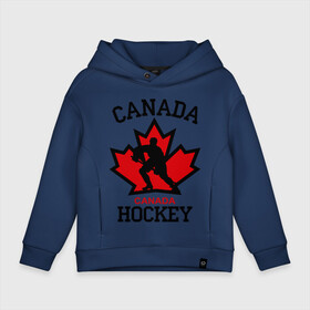 Детское худи Oversize хлопок с принтом Канада хоккей (Canada Hockey) в Белгороде, френч-терри — 70% хлопок, 30% полиэстер. Мягкий теплый начес внутри —100% хлопок | боковые карманы, эластичные манжеты и нижняя кромка, капюшон на магнитной кнопке | canada hockey | канада хоккей | лед | спорт | хоккей | шайба