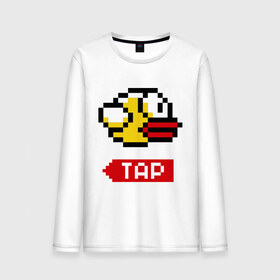 Мужской лонгслив хлопок с принтом Flappy bird tap в Белгороде, 100% хлопок |  | Тематика изображения на принте: 