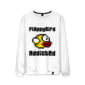 Мужской свитшот хлопок с принтом FlappyBird addicted в Белгороде, 100% хлопок |  | flappy bird | fun | tap | игры | птичка