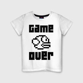 Детская футболка хлопок с принтом Game over в Белгороде, 100% хлопок | круглый вырез горловины, полуприлегающий силуэт, длина до линии бедер | flappy bird | fun | tap | игры | птичка