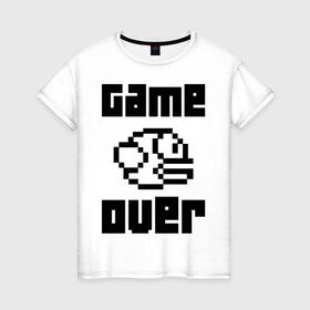 Женская футболка хлопок с принтом Game over в Белгороде, 100% хлопок | прямой крой, круглый вырез горловины, длина до линии бедер, слегка спущенное плечо | flappy bird | fun | tap | игры | птичка