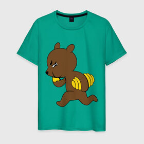 Мужская футболка хлопок с принтом Медведь украл мёд в Белгороде, 100% хлопок | прямой крой, круглый вырез горловины, длина до линии бедер, слегка спущенное плечо. | еда | животные | мёд | медведь украл мёд | мишка