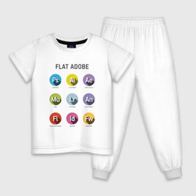 Детская пижама хлопок с принтом Flat Adobe в Белгороде, 100% хлопок |  брюки и футболка прямого кроя, без карманов, на брюках мягкая резинка на поясе и по низу штанин
 | flat adobe | графика | графический дизайн | дизайнерам | профессии