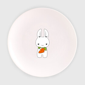 Тарелка с принтом Зайчик с морковкой в Белгороде, фарфор | диаметр - 210 мм
диаметр для нанесения принта - 120 мм | Тематика изображения на принте: белый кролик | животные | зайчик | зайчик с морковкой | морковь