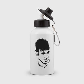 Бутылка спортивная с принтом Neymar в Белгороде, металл | емкость — 500 мл, в комплекте две пластиковые крышки и карабин для крепления | Тематика изображения на принте: 